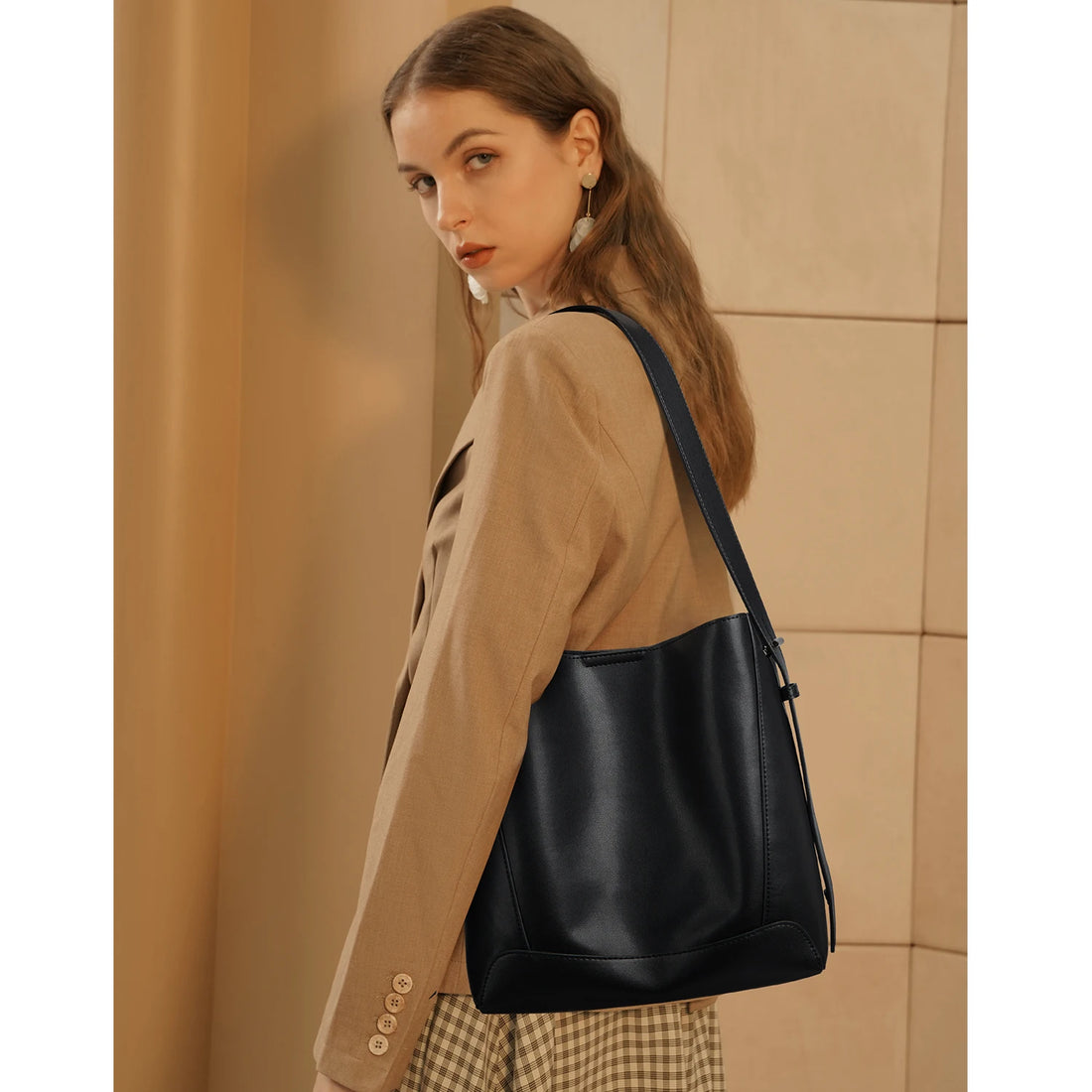 FOXER Leather Classic Women Shoulder Bag