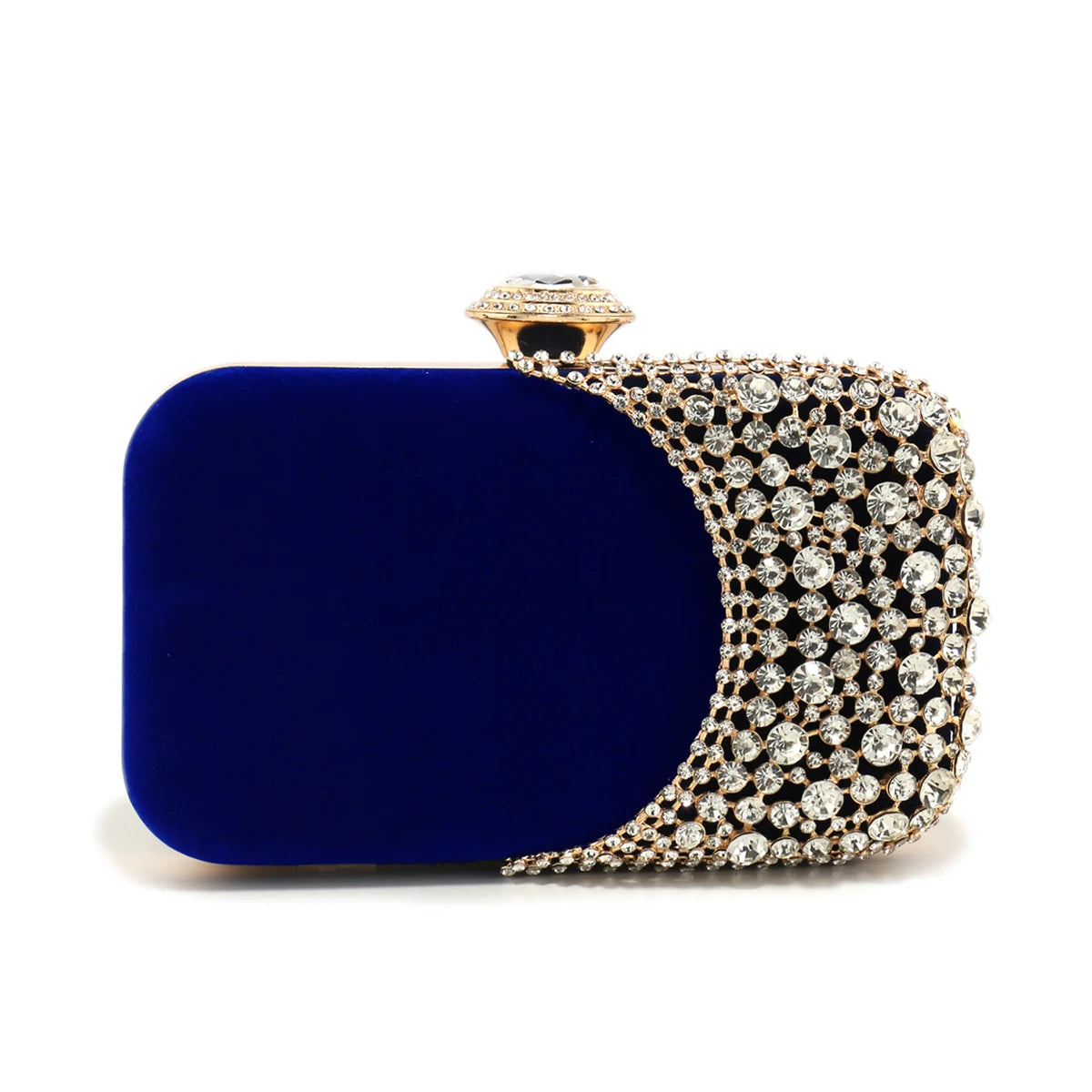 Hollow Design Velvet Glitter Evening Clutch