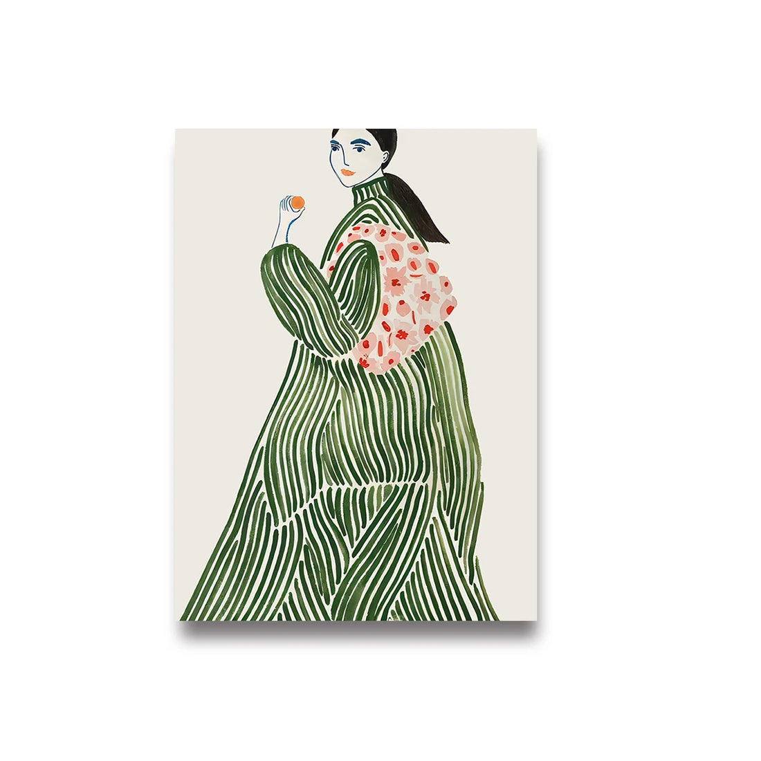 Abstract Woman Reading Coffee Canvas Wall Art