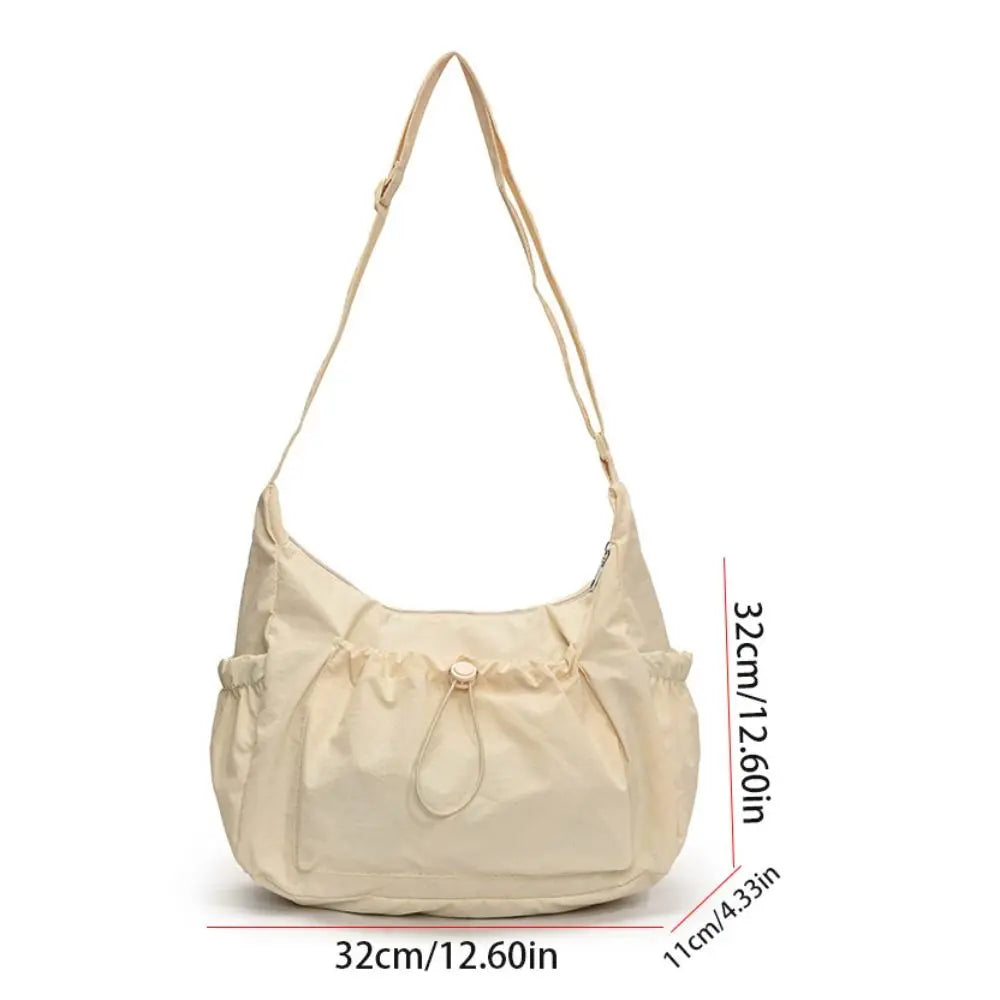 Korean Style Nylon Pleated Crossbody Bag