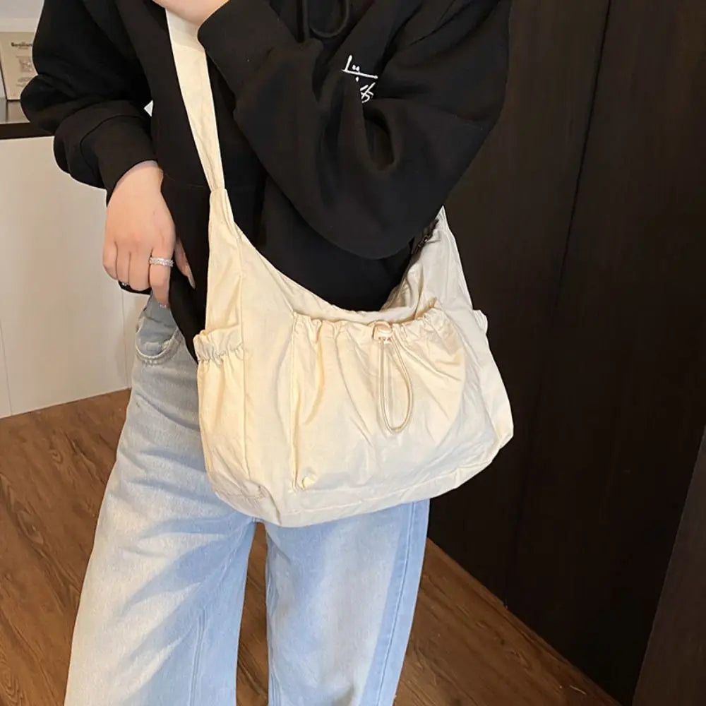 Korean Style Nylon Pleated Crossbody Bag