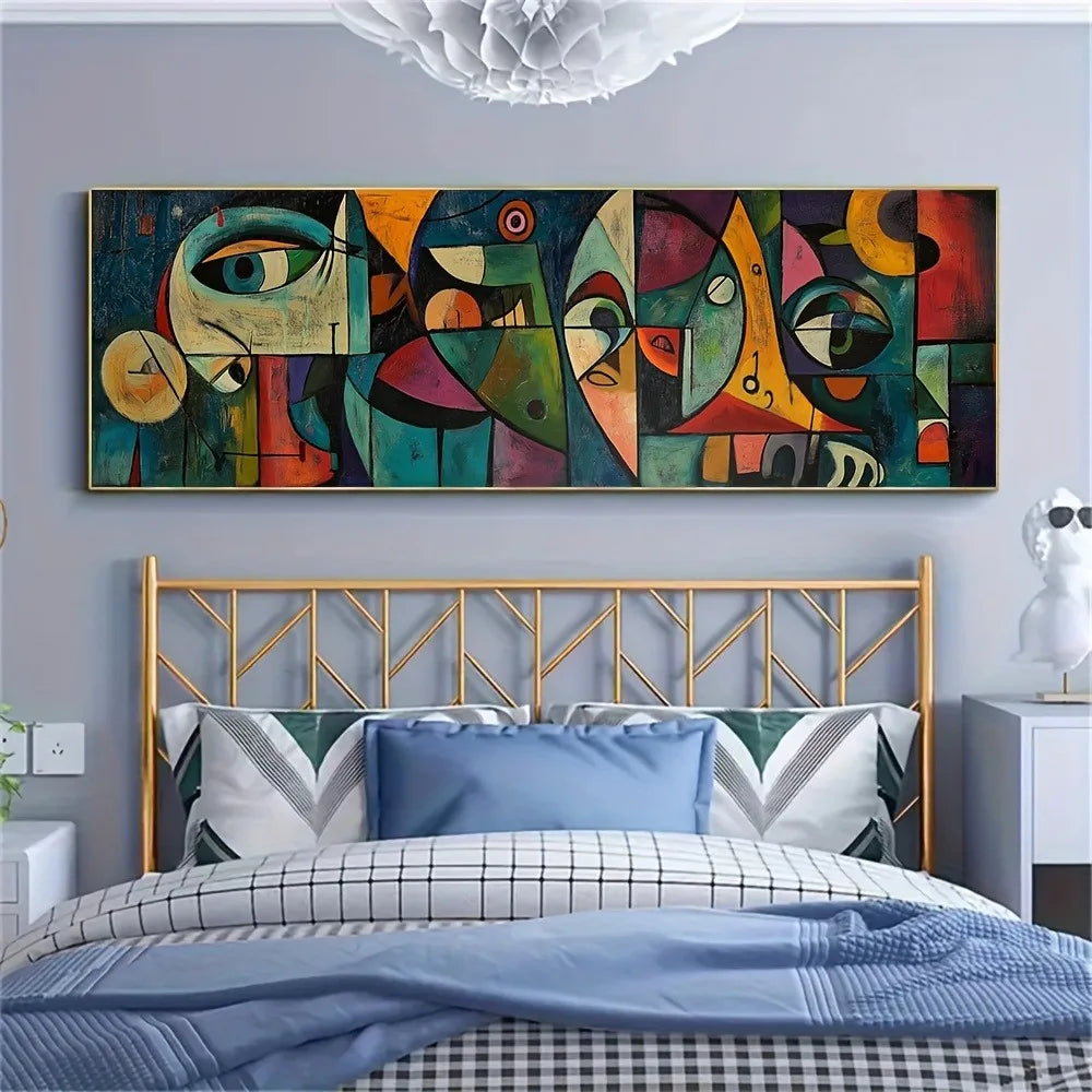 1pc Picasso-inspired Abstract Wall Art,Framed Fashion Theme Decor,Classic Character Style,for Living Room and Bedroom Home Decor