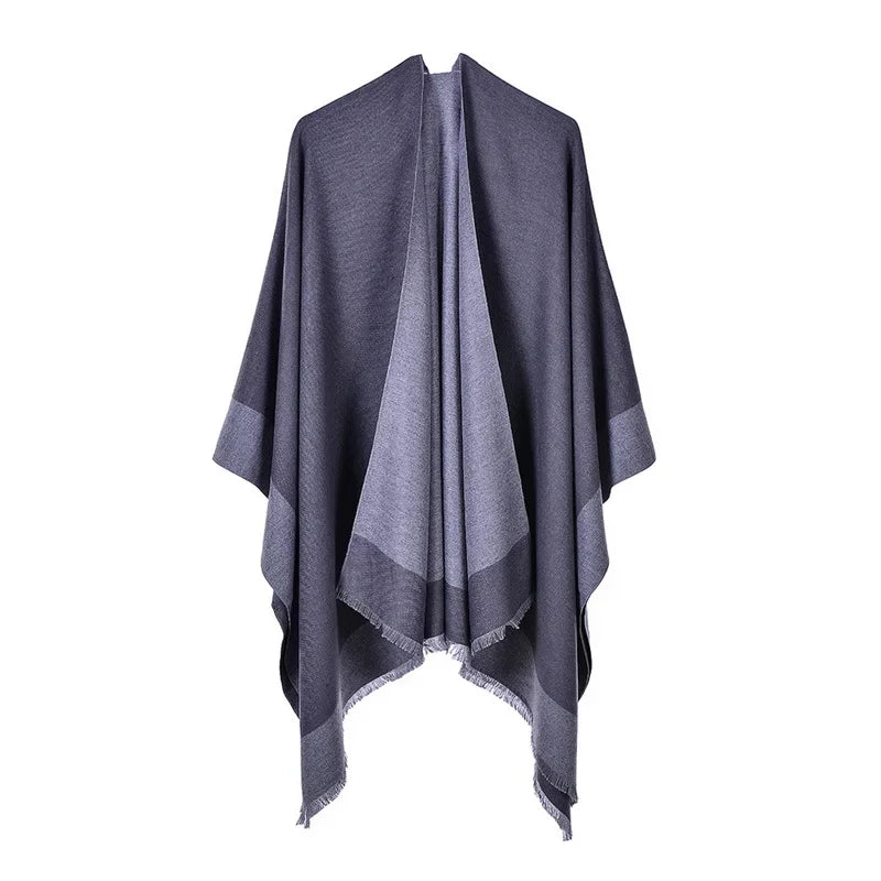Winter Imitation Cashmere Poncho Cape Wrap