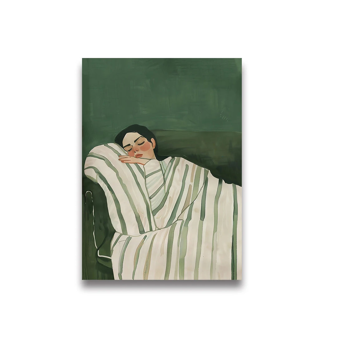 Abstract Woman Reading Coffee Canvas Wall Art