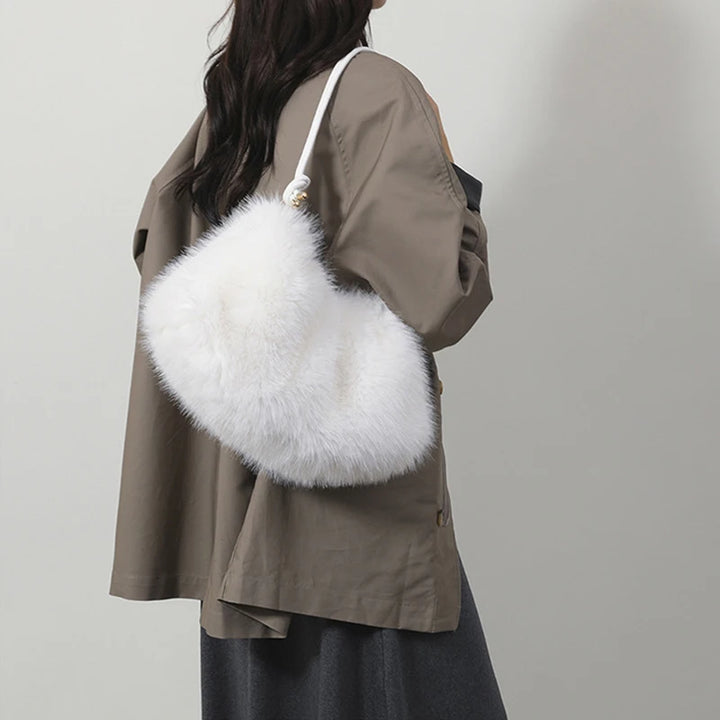 Faux Rabbit Fur Plush Shoulder Bag