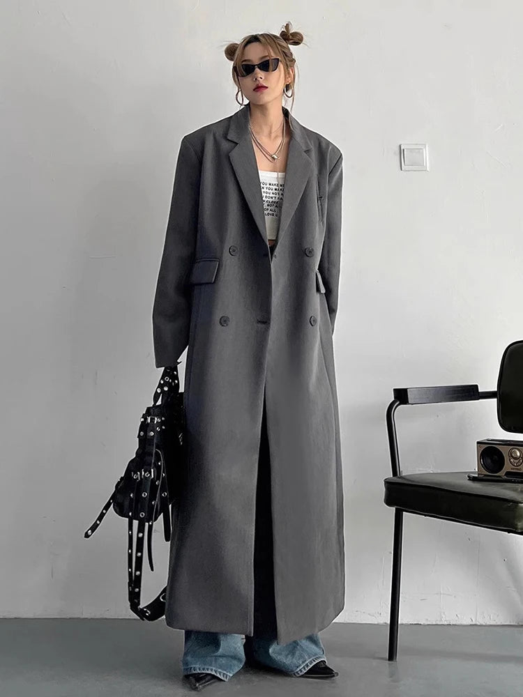 Lautaro Double Breasted Long Trench Coat