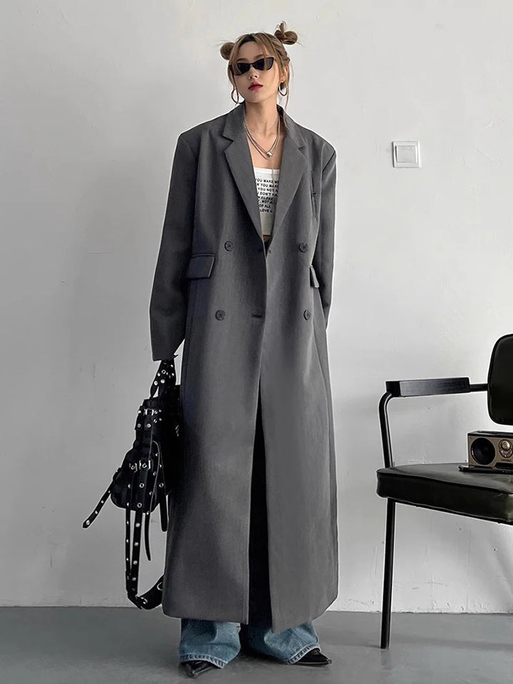 Lautaro Double Breasted Long Trench Coat