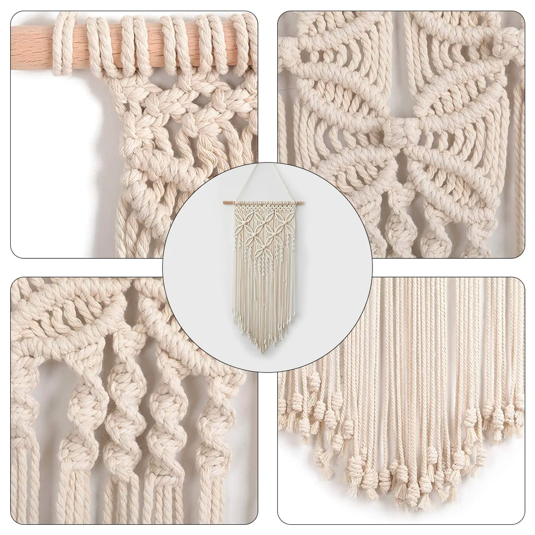 Solid Color Boho Macrame Wall Hanging