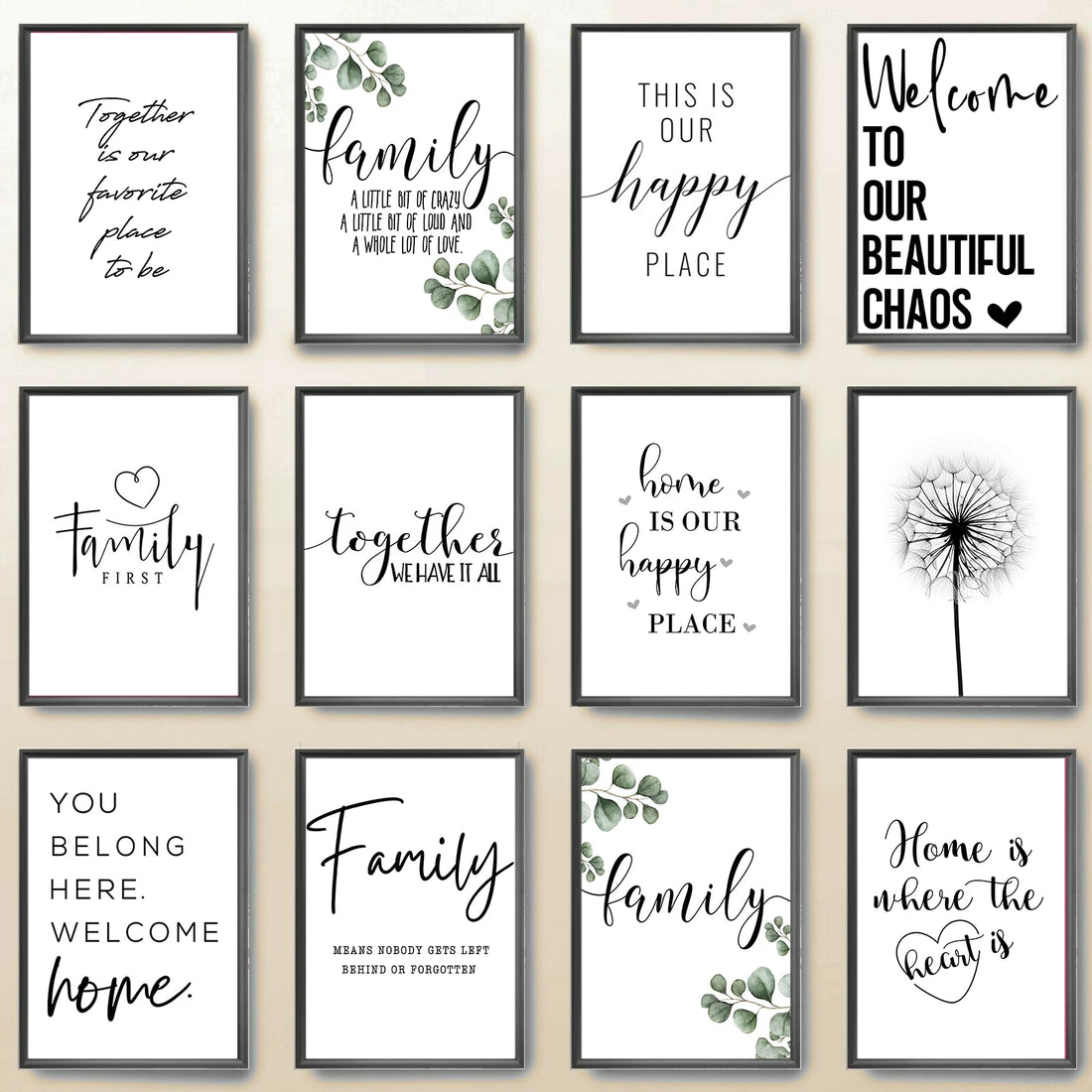 Happy Family Love Quote Canvas