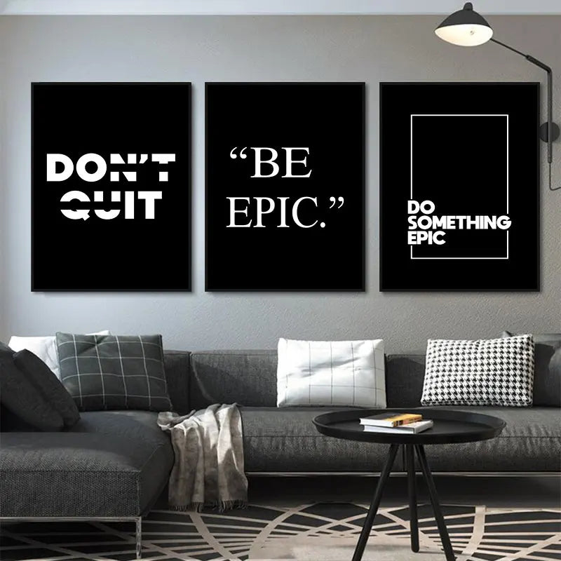 Minimalist Black & White Quote Canvas