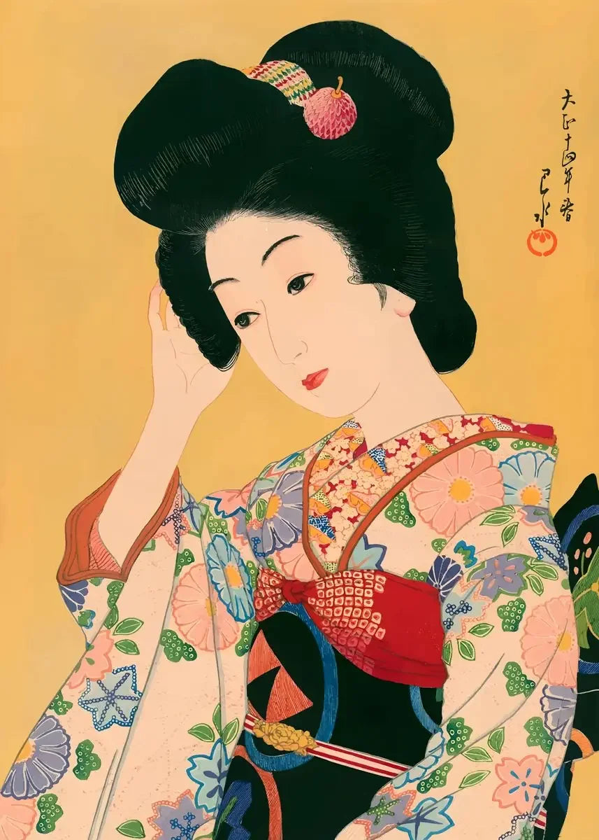 Japanese Vintage Geisha Ukiyo-e Canvas Poster