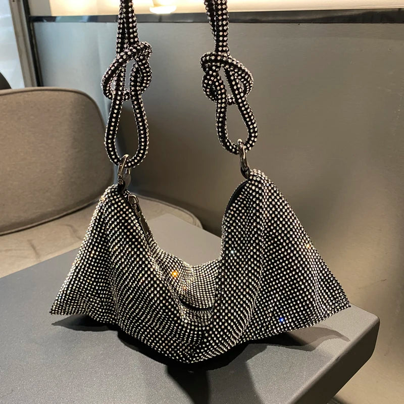 Rhinestone Hobo Shoulder Bag