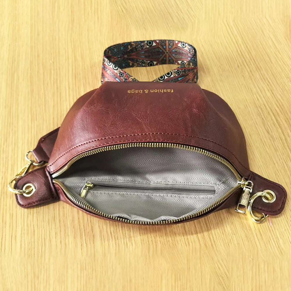 Women Casual PU Chest Crossbody Bag