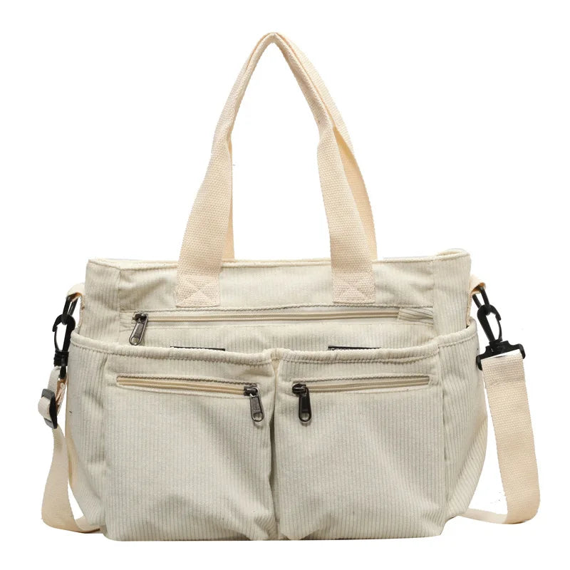 Large Capacity Corduroy Tote Bag