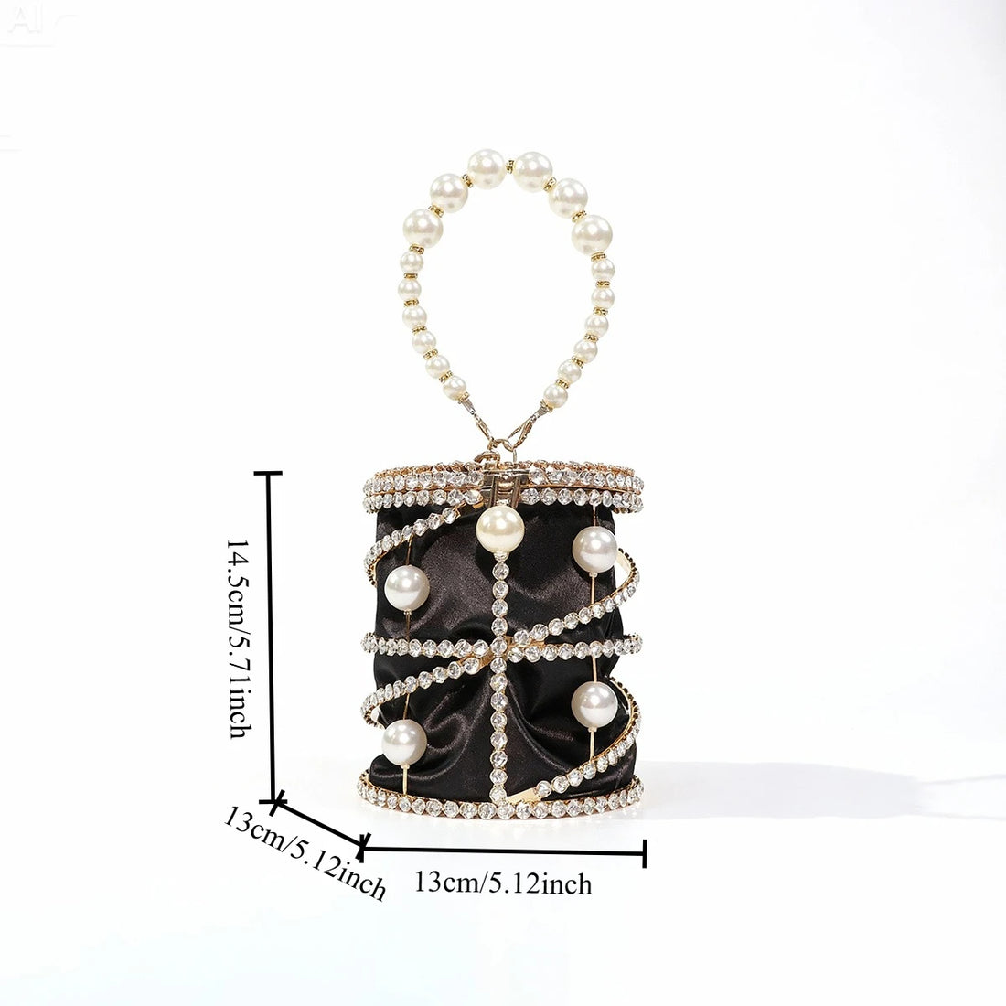 Luxury Gold Beaded Bucket Clutch