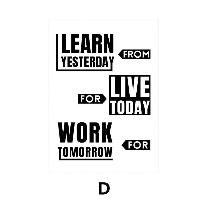 Modern Black & White Quote Canvas Art