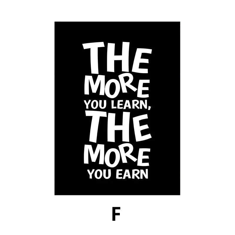 Modern Black & White Quote Canvas Art