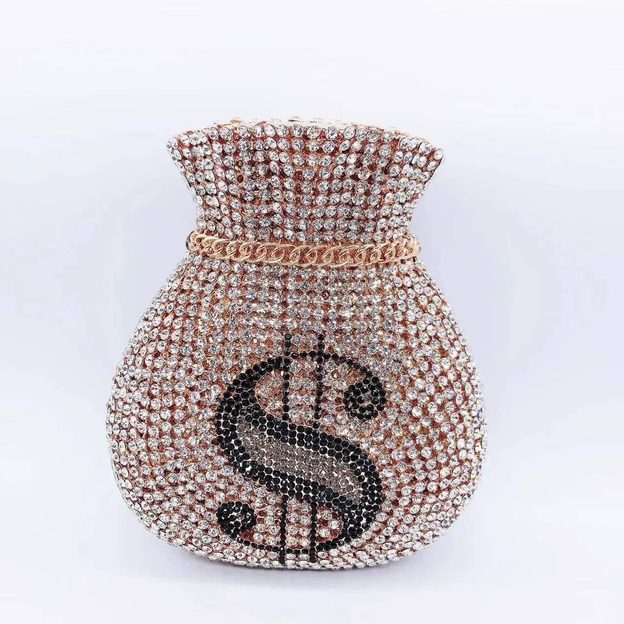 Rhinestone Hollow Clutch Bag