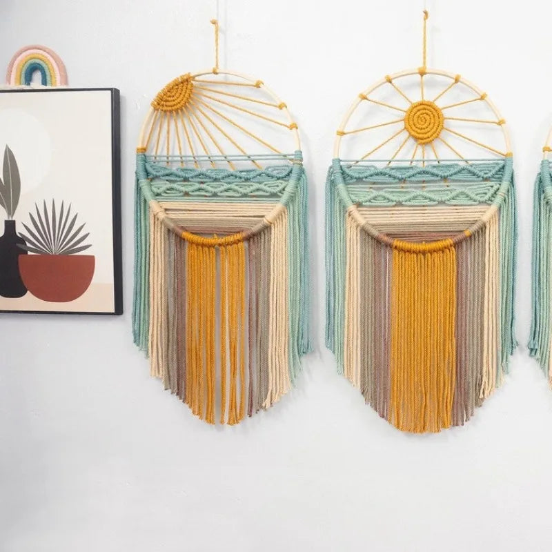 Colorful Circular Tassel Macrame Wall Decor