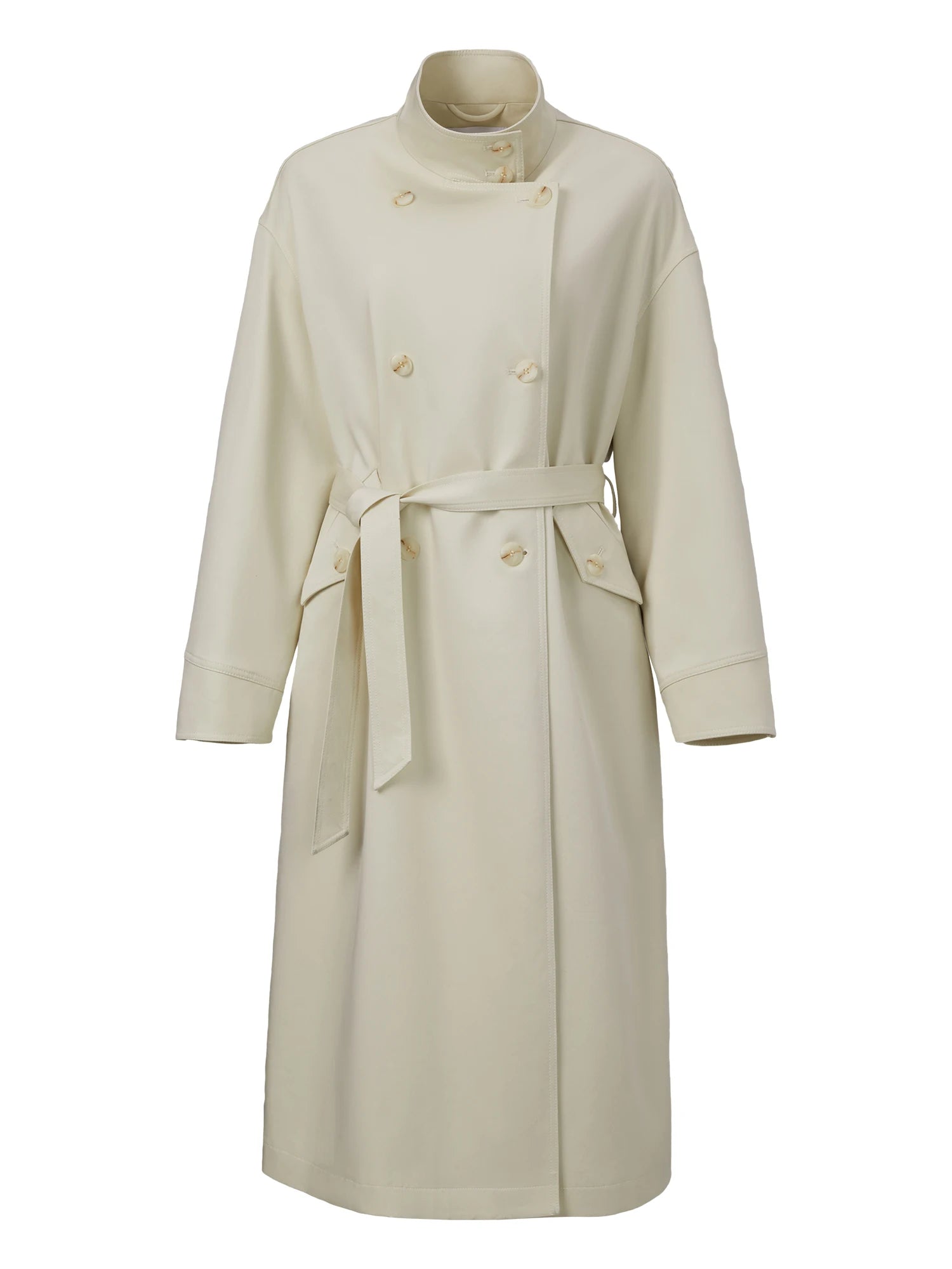 Double Breasted Long Trench Coat