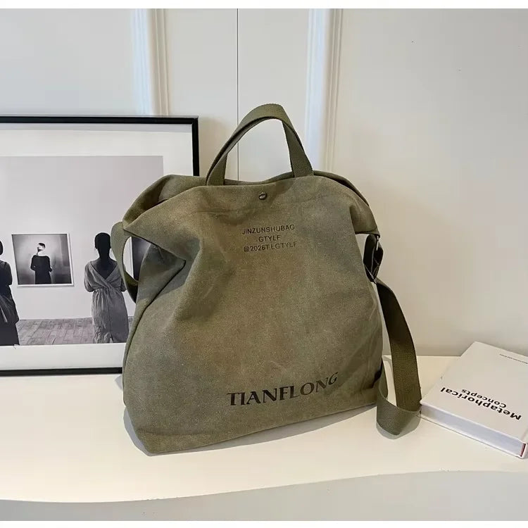 Thickened Canvas Retro Tote Bag