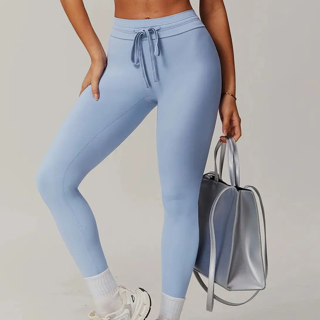 Women’s High Waist Drawstring Yoga Leggings