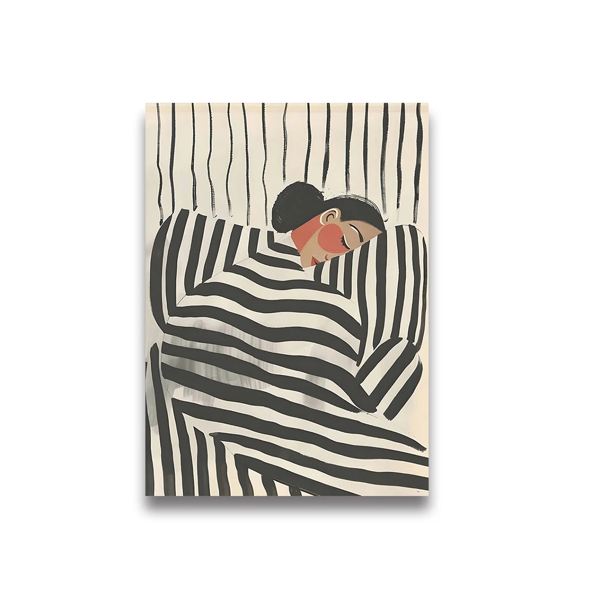 Abstract Woman Reading Coffee Canvas Wall Art