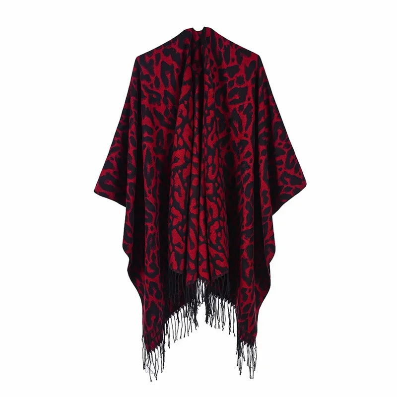 Winter Imitation Cashmere Poncho Cape Wrap