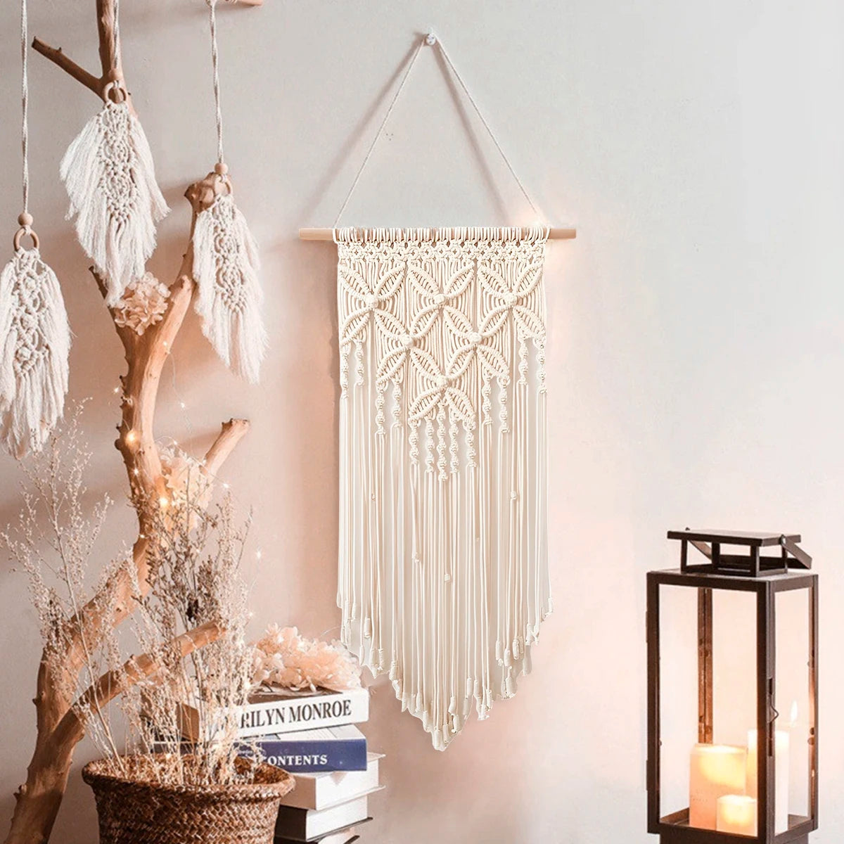 Solid Color Boho Macrame Wall Hanging
