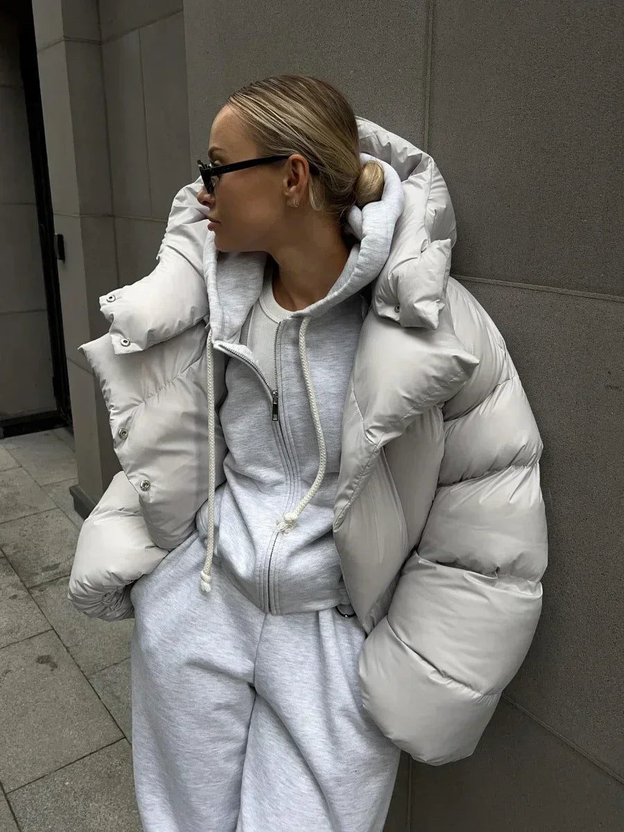 Wolfeel Oversized Hooded Cotton Puffer Jacket