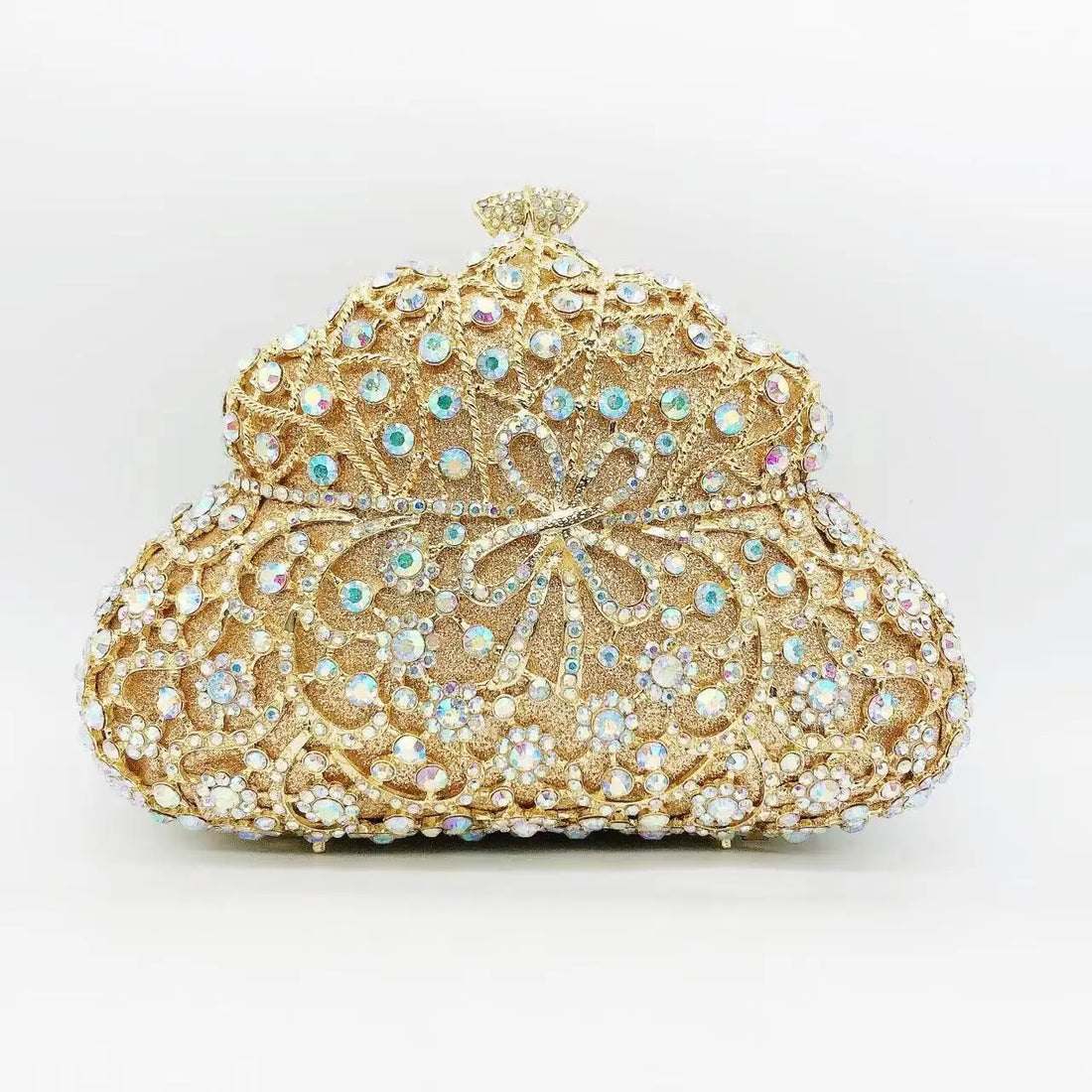 Rhinestone Hollow Clutch Bag