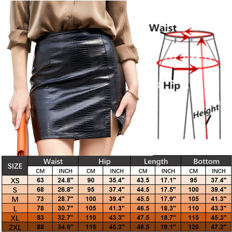 Red Crocodile Print PU Mini Skirt 2026
