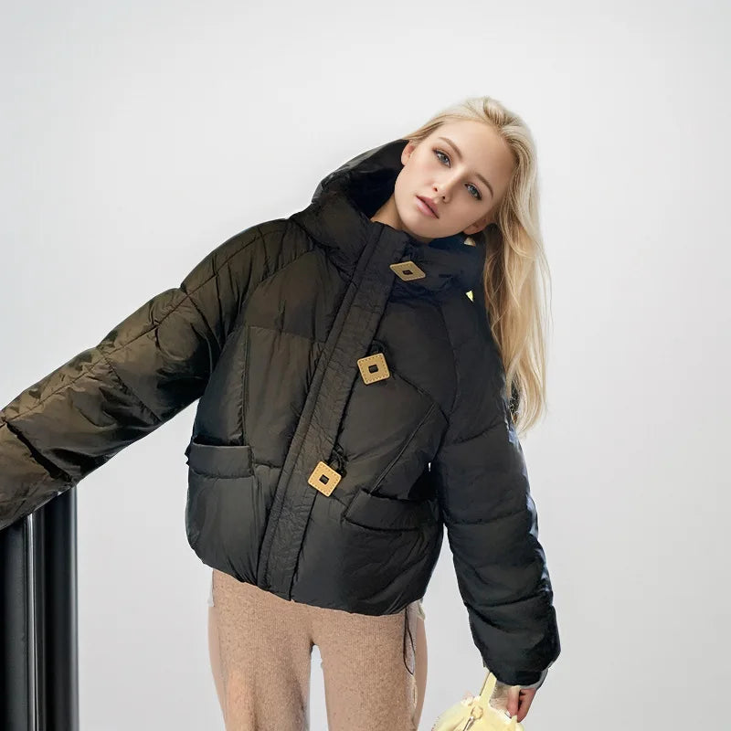 Hooded Cotton Padded Winter Jacket