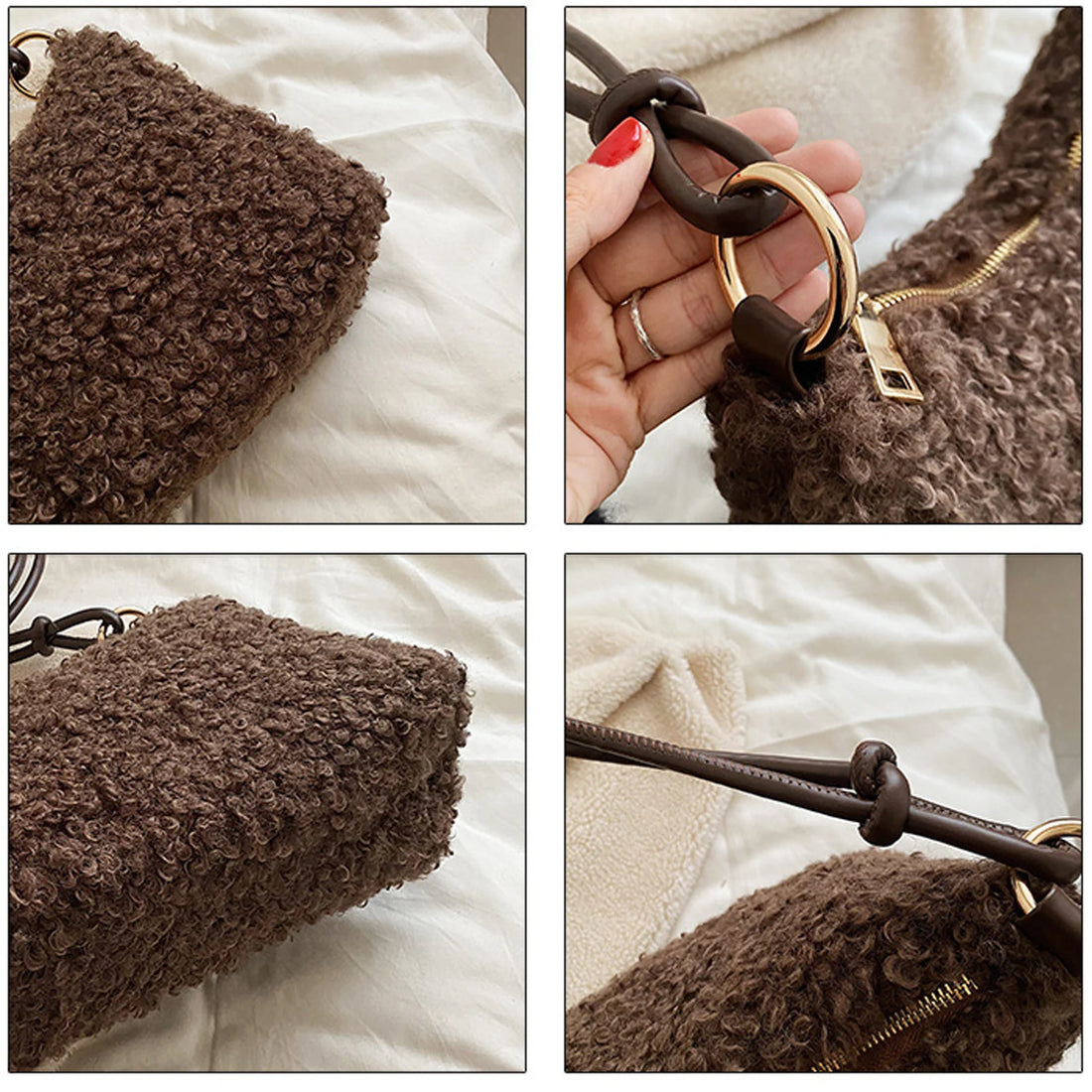 Plush Fur Crossbody Shoulder Bag