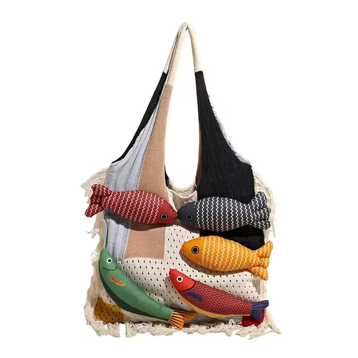 Cute Fish Knitted Tote Bag