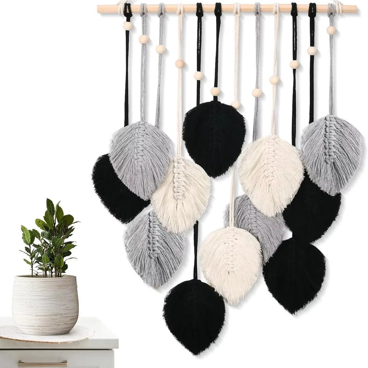 Handmade Green Leaf Macrame Wall Hanging