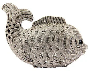 Rhinestone Hollow Clutch Bag
