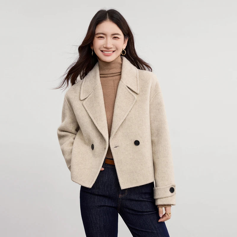 British Wool Blend Double-Breasted Jacket