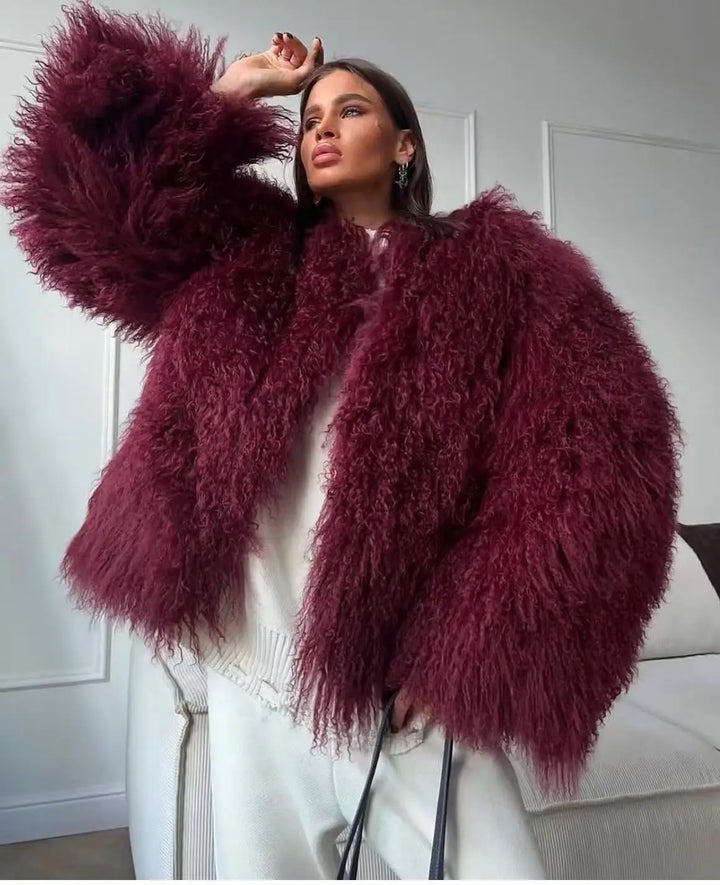 Luxury Mongolian Fur Thick Winter Coat