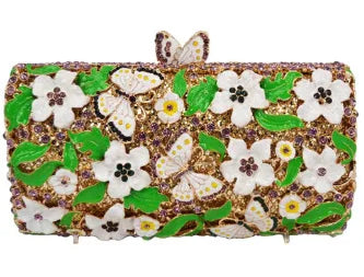Rhinestone Hollow Clutch Bag